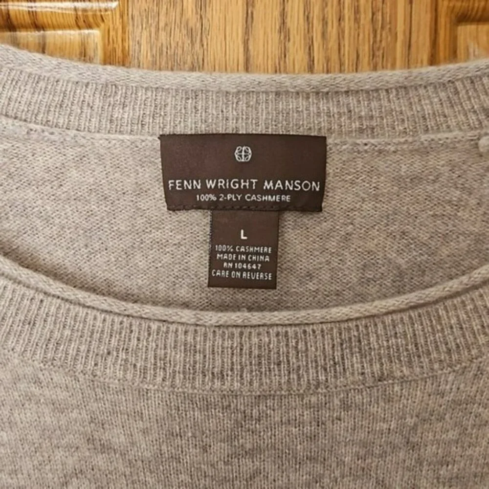 Cashmere Fenn Wright Manson Taupe Sweater size Large EUC - Picture 4 of 9